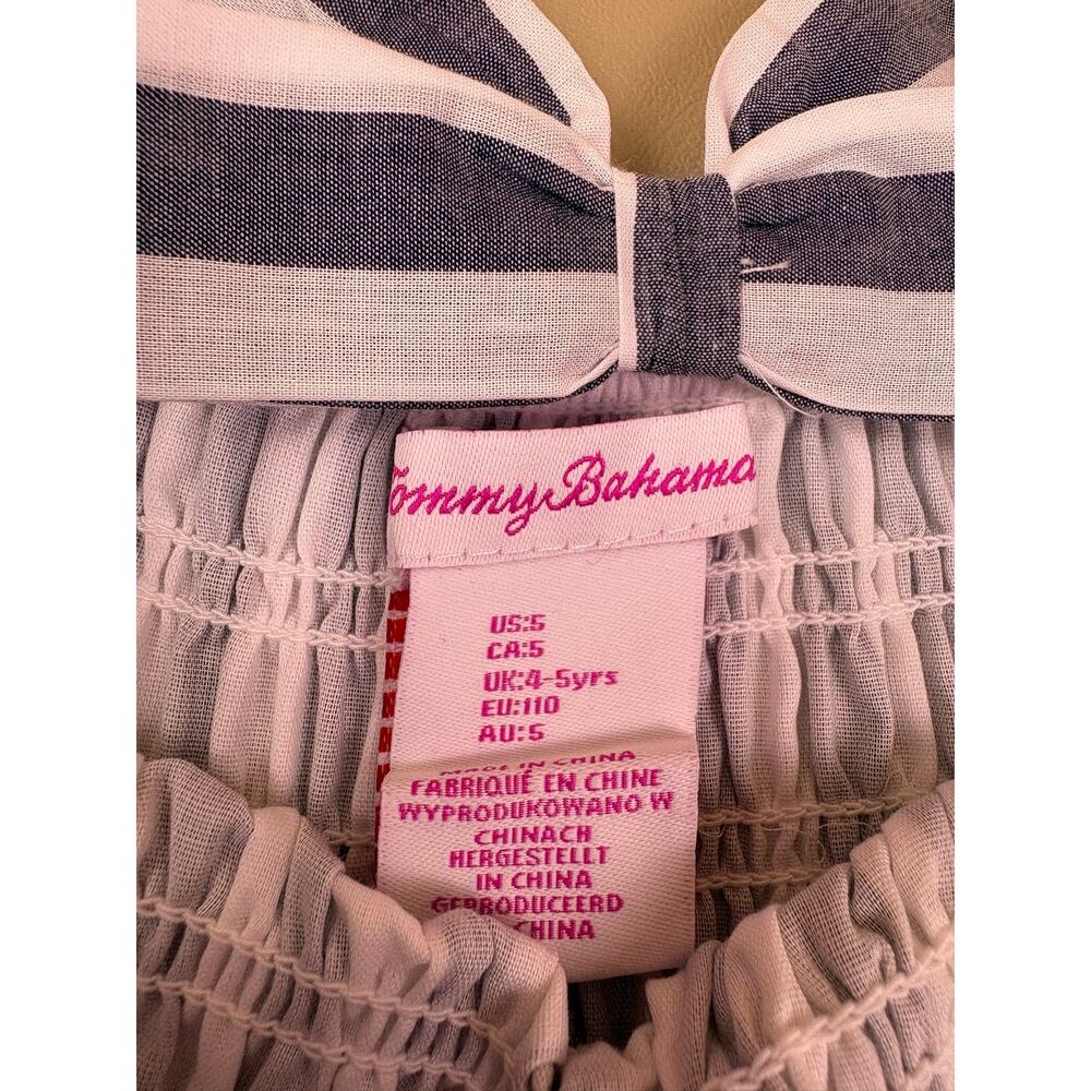 Girls Striped Dress Purse Set Tommy Bahama Size S Puff Sleeve Smocked NWT - Picture 3 of 8